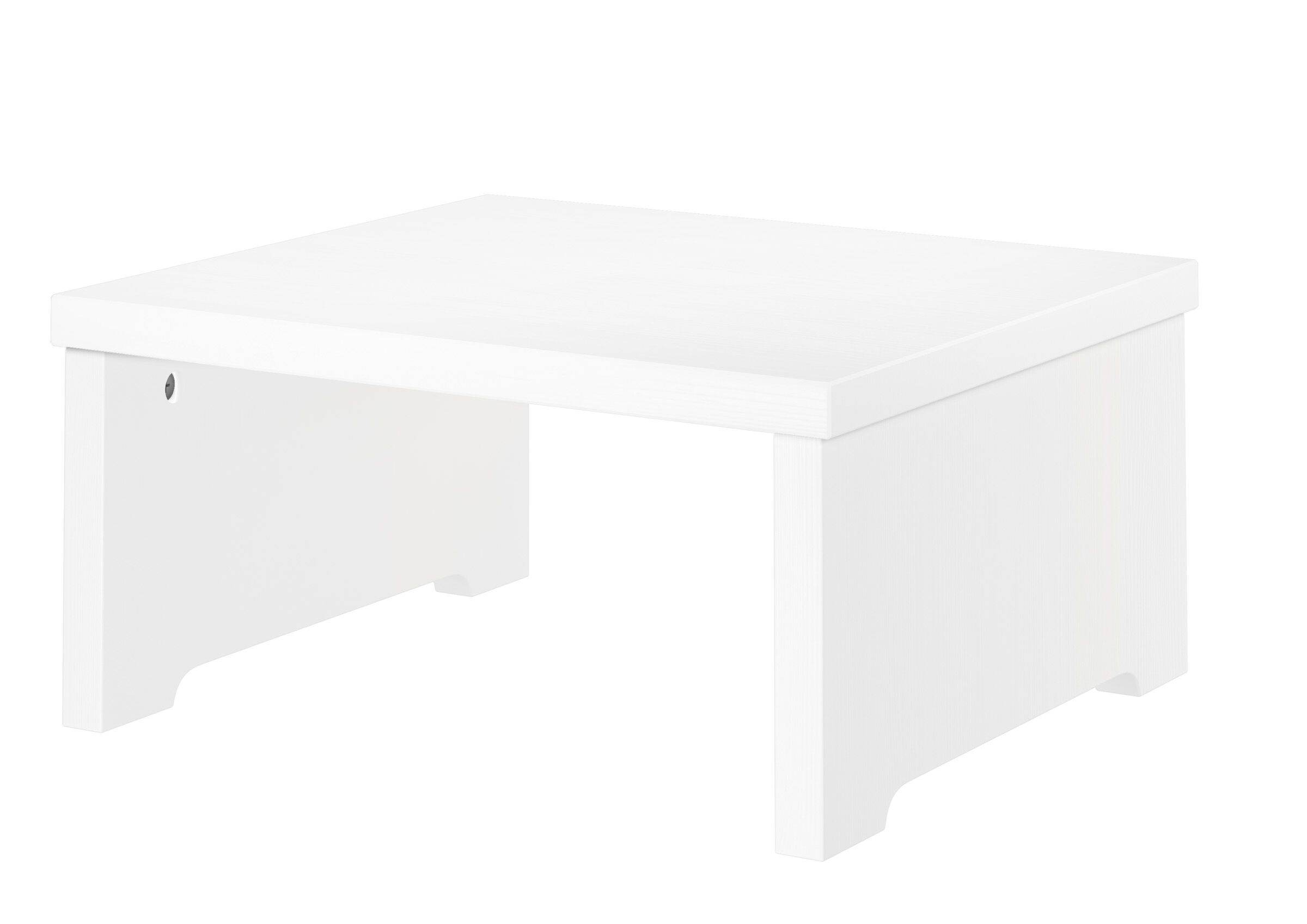 Nachtkästchen niedriger Nachttisch ohne Schublade Kiefer massiv Weiß 90.20-K15W