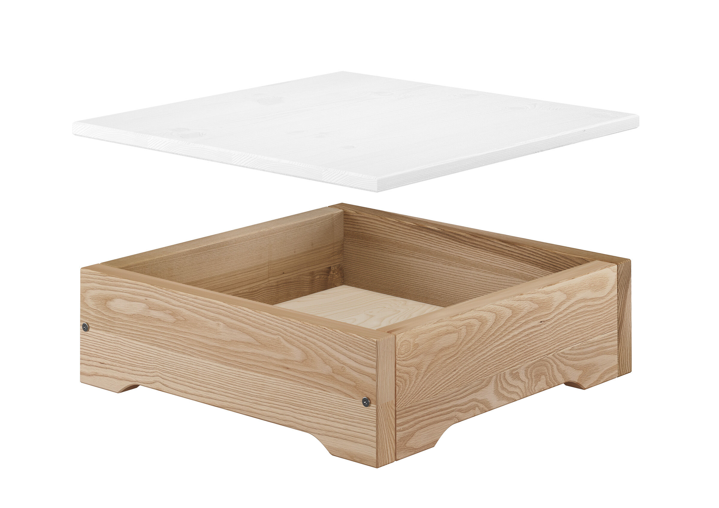 Nachttisch aus Esche geölt Massivholz Nachtkästchen Beistelltisch V-90.20-K12E