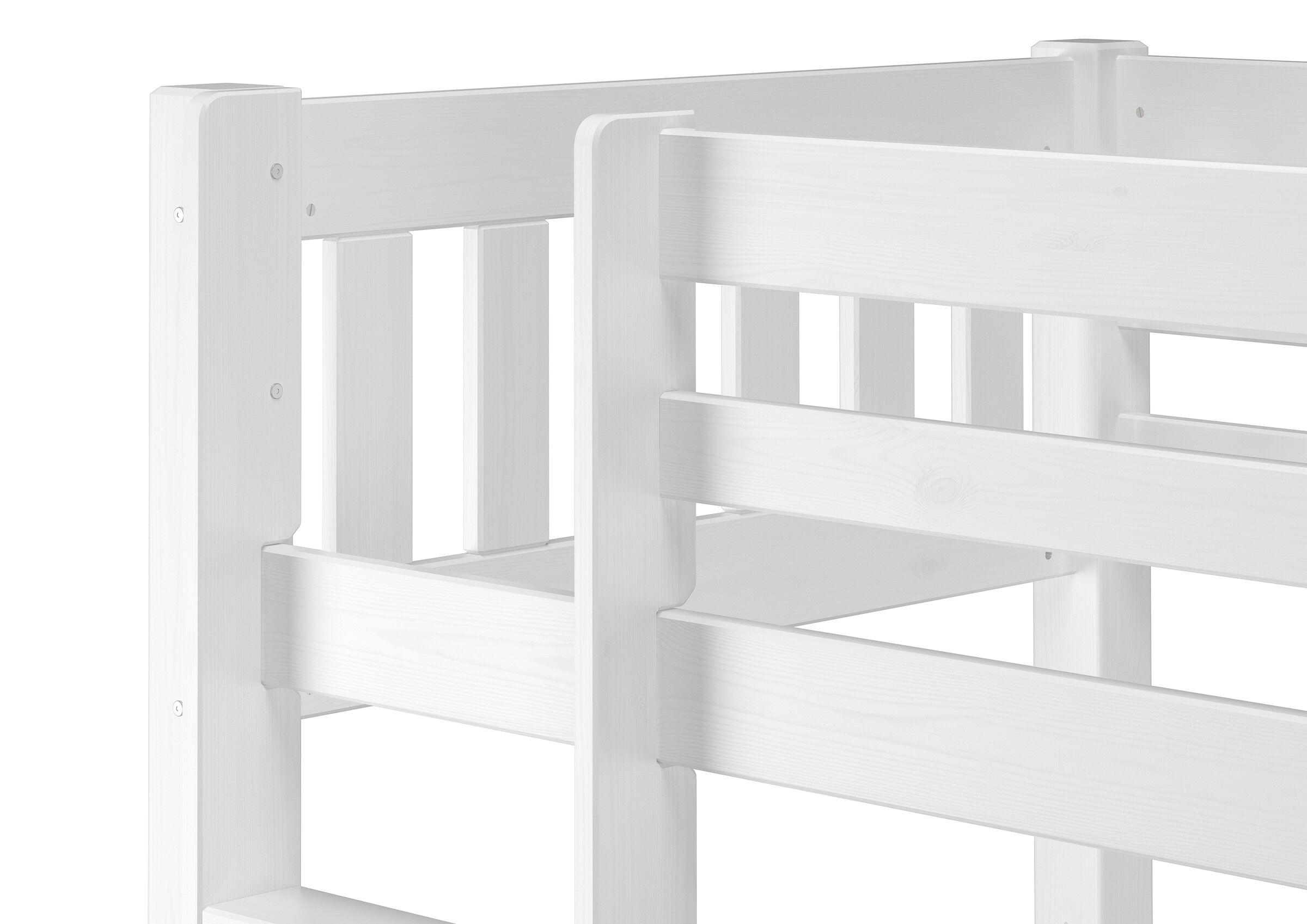 Nove varianti di letto a castello bianco per ragazzi per materassi 90x200 in Pino V-60.06-09W