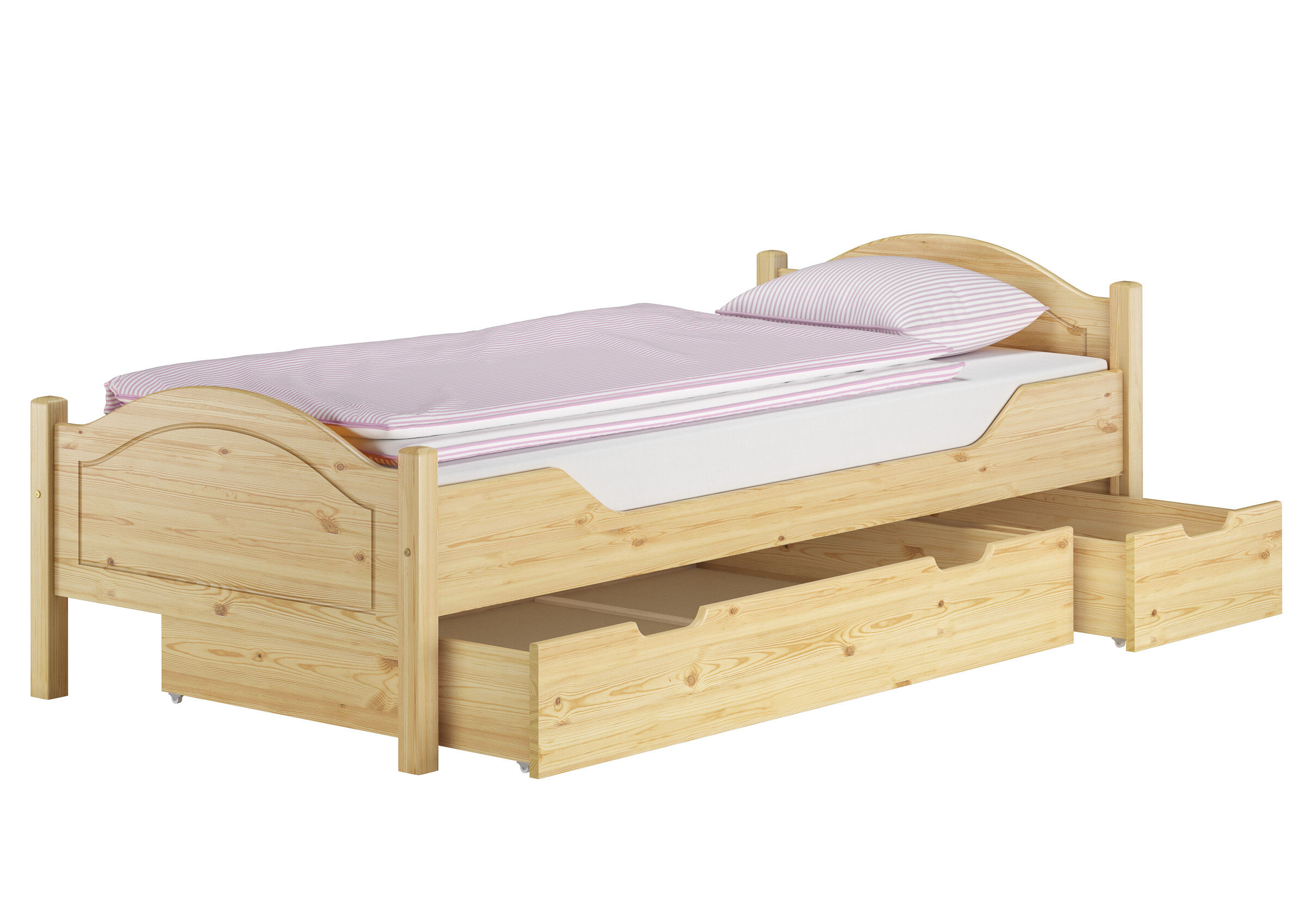 Sette varianti di solido letto anche per adulti 100x200 in pino massello V-60.30-10