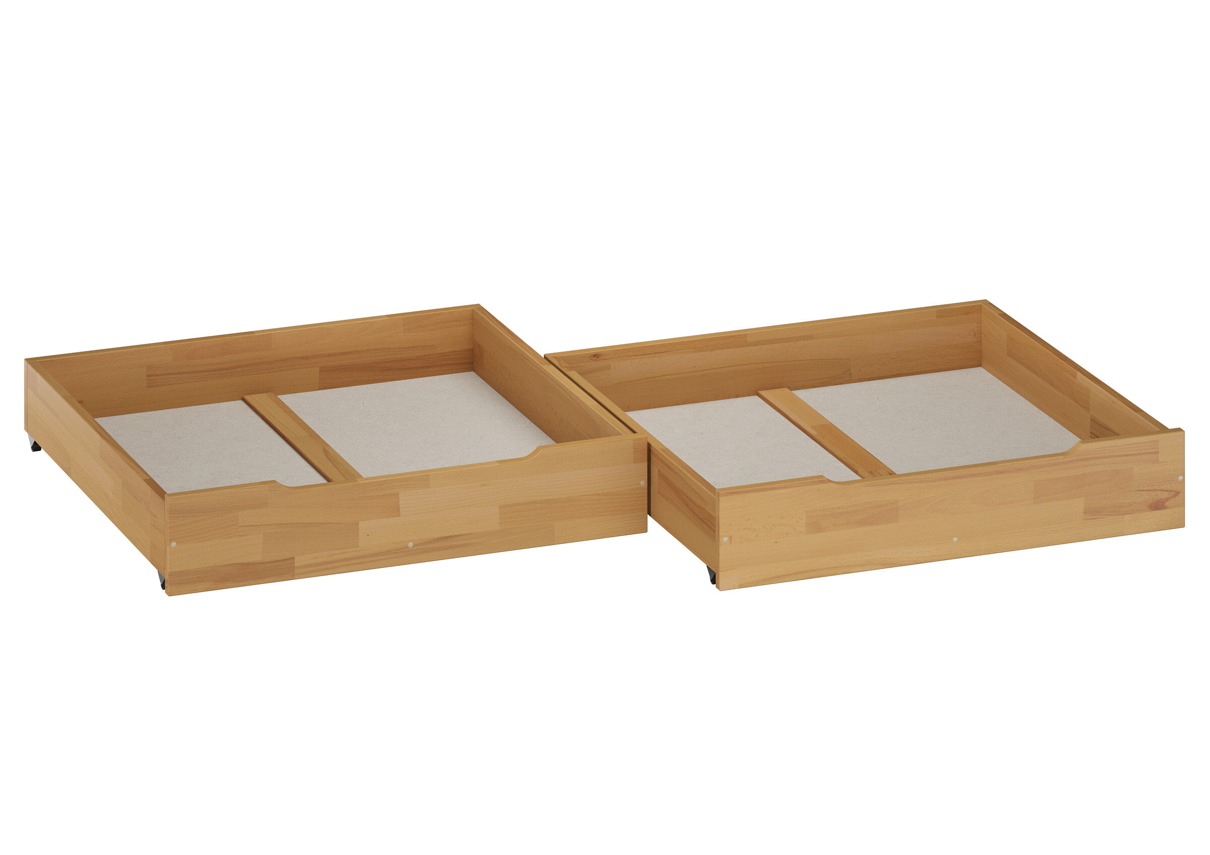 Due cassetti porta oggetti per i NOSTRI letti in Faggio oliati 90.10-BS32-geölt