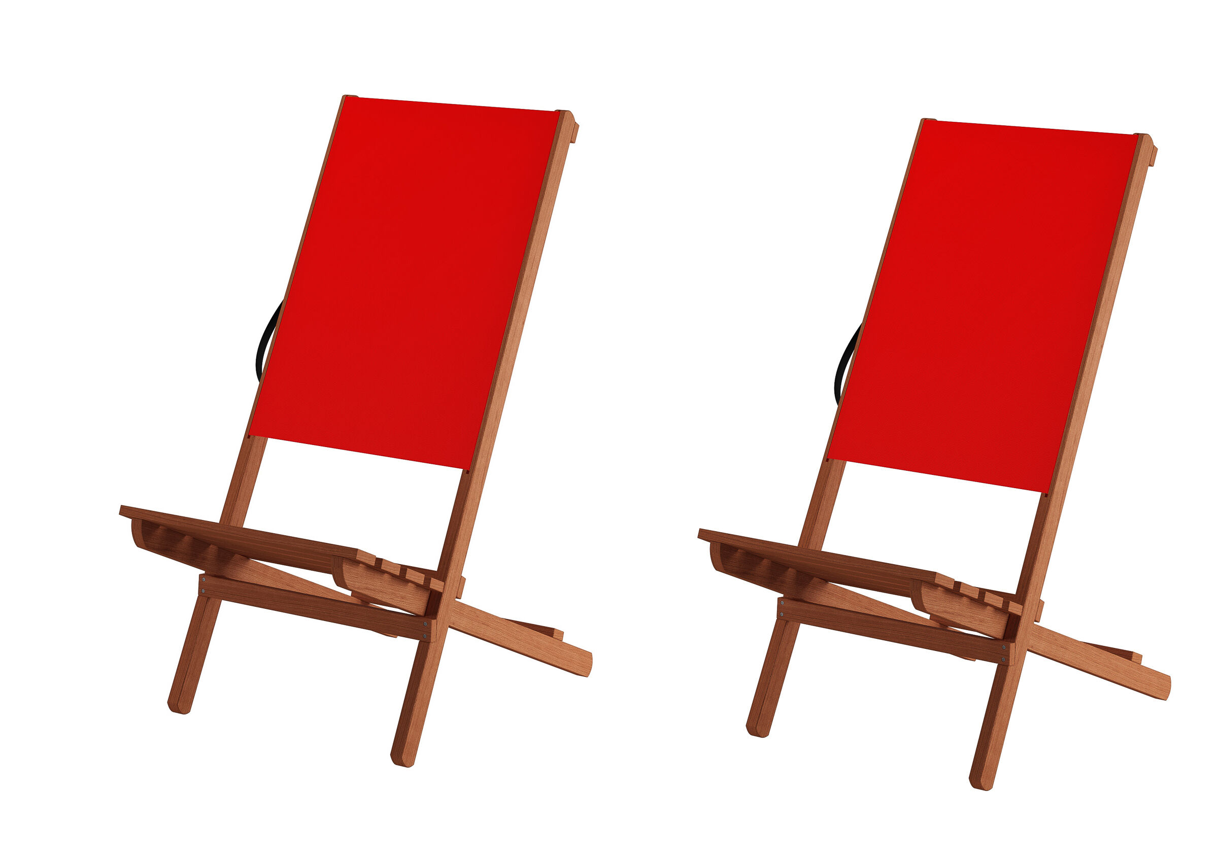 Tre varianti per sedia XXL tessuto rosso da campeggio/pesca in faggio massello V-10-363