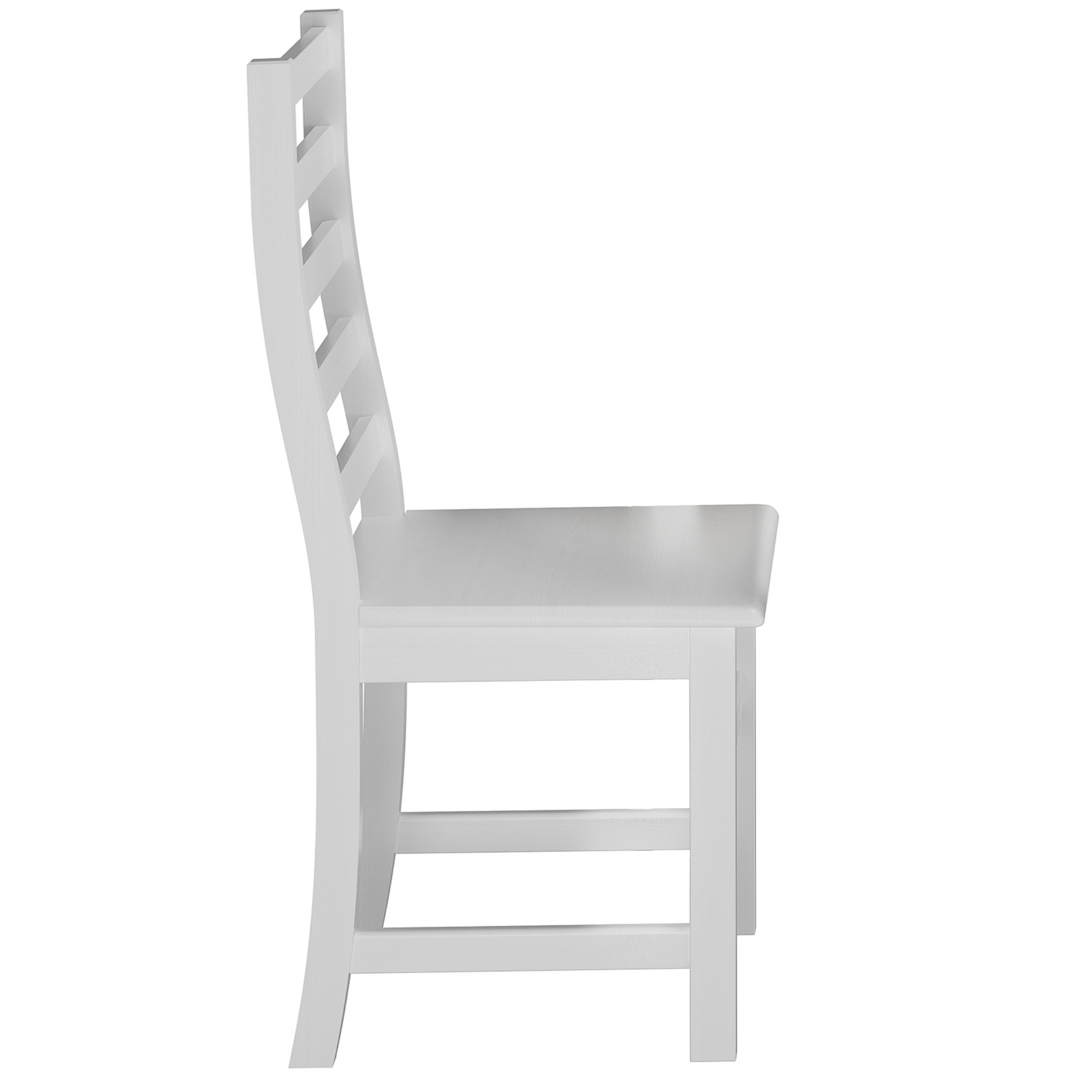  Stuhl aus Massivholz Kiefer mit elegant geschwungener Rückenlehne und geraden Streben 