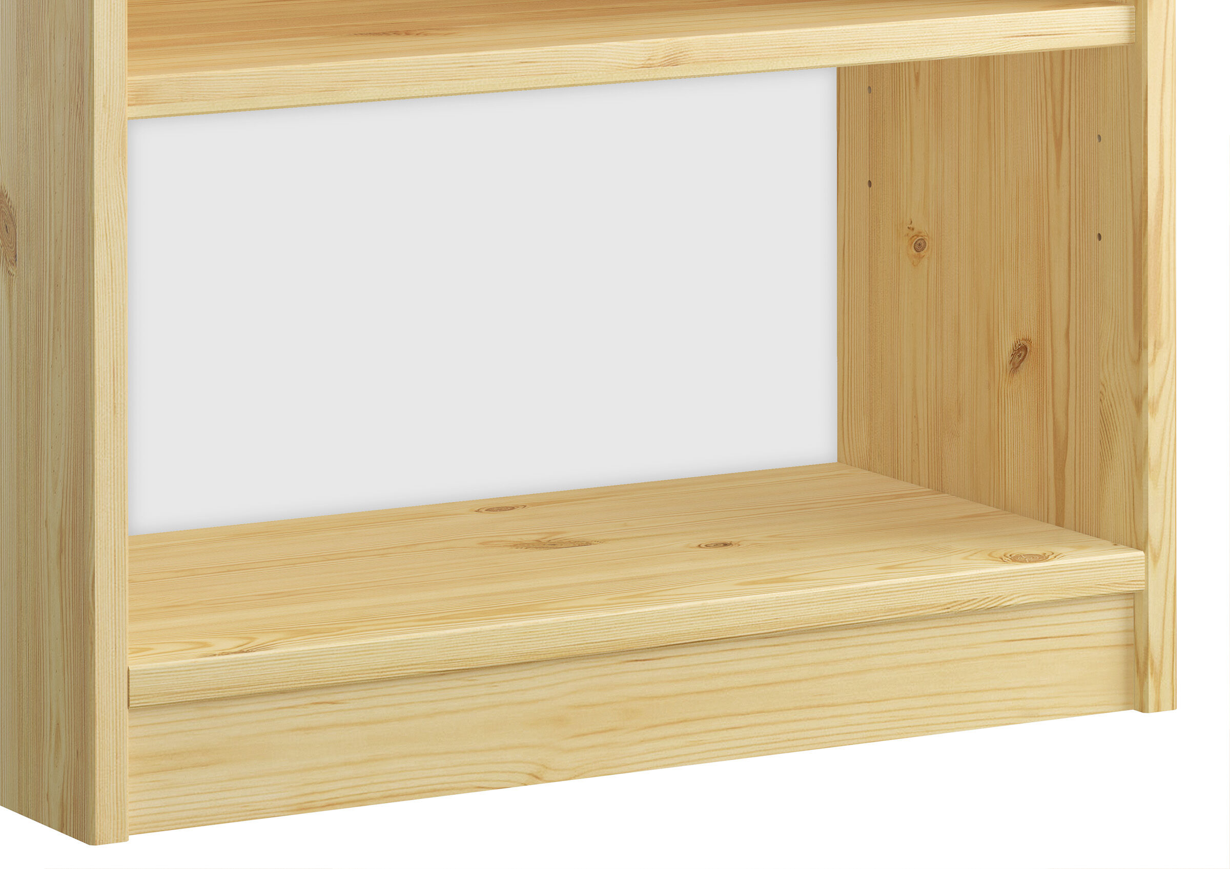 Due varianti di colore x scaffale in legno di Pino massello, bianco o naturale V-90.82-41-18