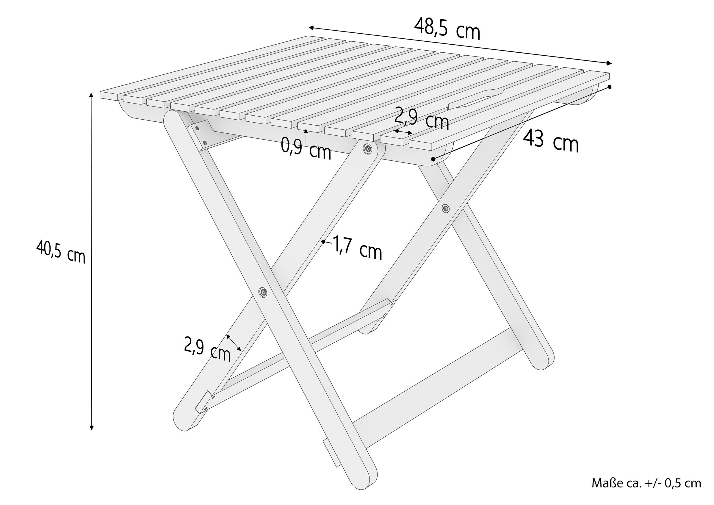 Tisch Buche hell klappbar Beistelltisch, Gartentisch 10-350 N